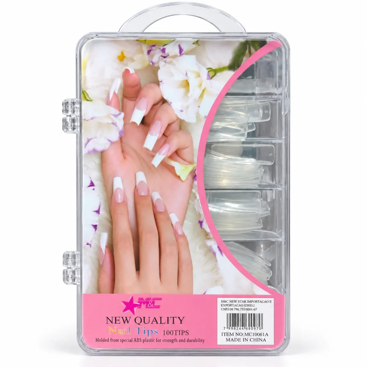 Tips para Alongamento de Unhas Transparentes 100 Unidades
